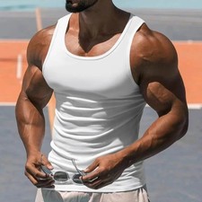Men's Tank Top A-Shirt Wife Beater Undershirts Size S-4XL