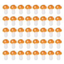 0.5" x 0.4" Cute Mushroom Beads, 40 Pcs Small Glass Beads, Orange