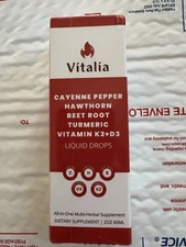 Vitalia Heart & Circulation Support Drops – Cayenne, Hawthorn, Beet, D3 + K2