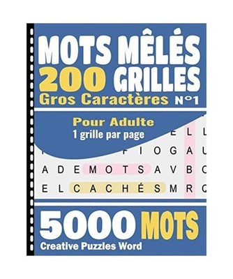 Mots Mêlés Gros Caractères: Pour Adultes et juniors | 1 grille par page | Liv
