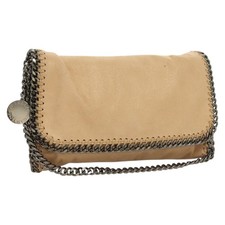Borsa a tracolla Stella MacCartney catena Falabella scamosciata beige argento Auth 127035