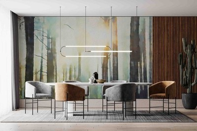 3D Forest Sunrise Wallpaper Wall Mural Removable Self-adhesive 144