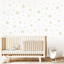 Peel and Stick Beige Star Wall Decals   155 pcs, Reusable  Removable for