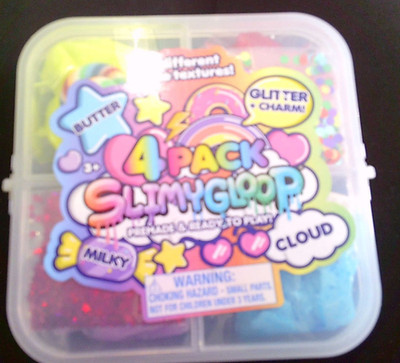 NEW 4 pack SLIMYGLOOP milky butter glitter & charm cloud textures ready to play