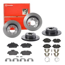 BREMBO BREMSSCHEIBEN Ø284 COATED + BREMSBELÄGE VORNE & HINTEN FÜR BMW 1 E81 E87