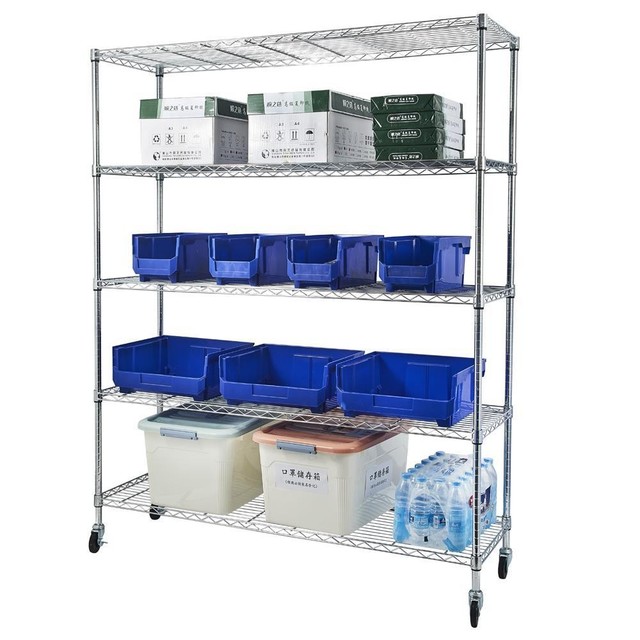 (59x18x71)" 5 Tier Adjustable Carbon Steel Wire Shelving Unit Rack for Garage