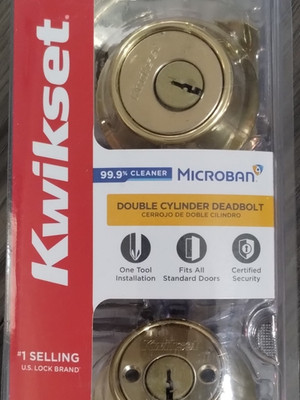 Kwikset Double Cylinder Deadbolt Polished Brass Gold 96650-494 Security