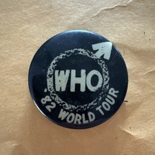 THE WHO 82 World Tour PIN VINTAGE 80'S rare