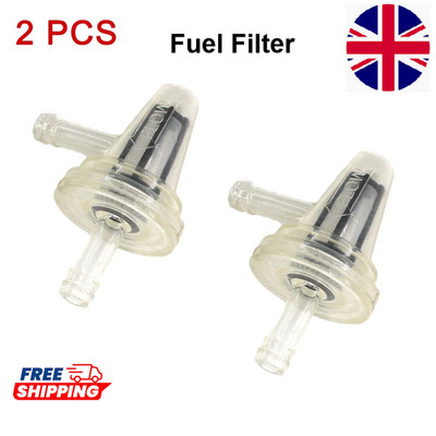 2x Motorrad rechtwinklig 90 Grad Kraftstofffilter passend 1/4'' 6mm 7mm Schlauch Kraftstoffleitung