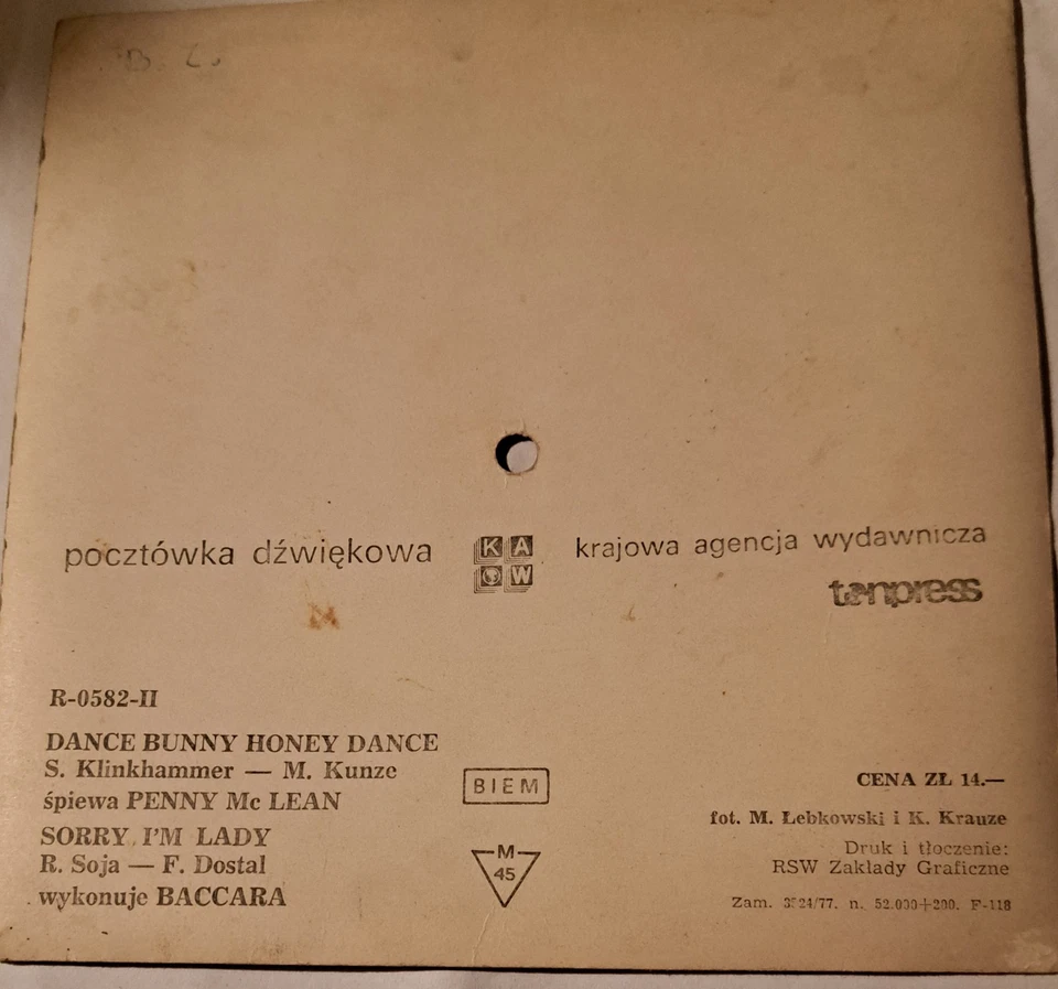 Flexi Penny McLean / Baccara (1978)  - Bild 2 von 2