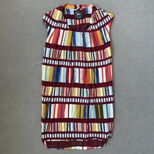 Anthropologie Maeve Dress Womens 2 Red Motif Au Revoir Shift Sleeveless Lined