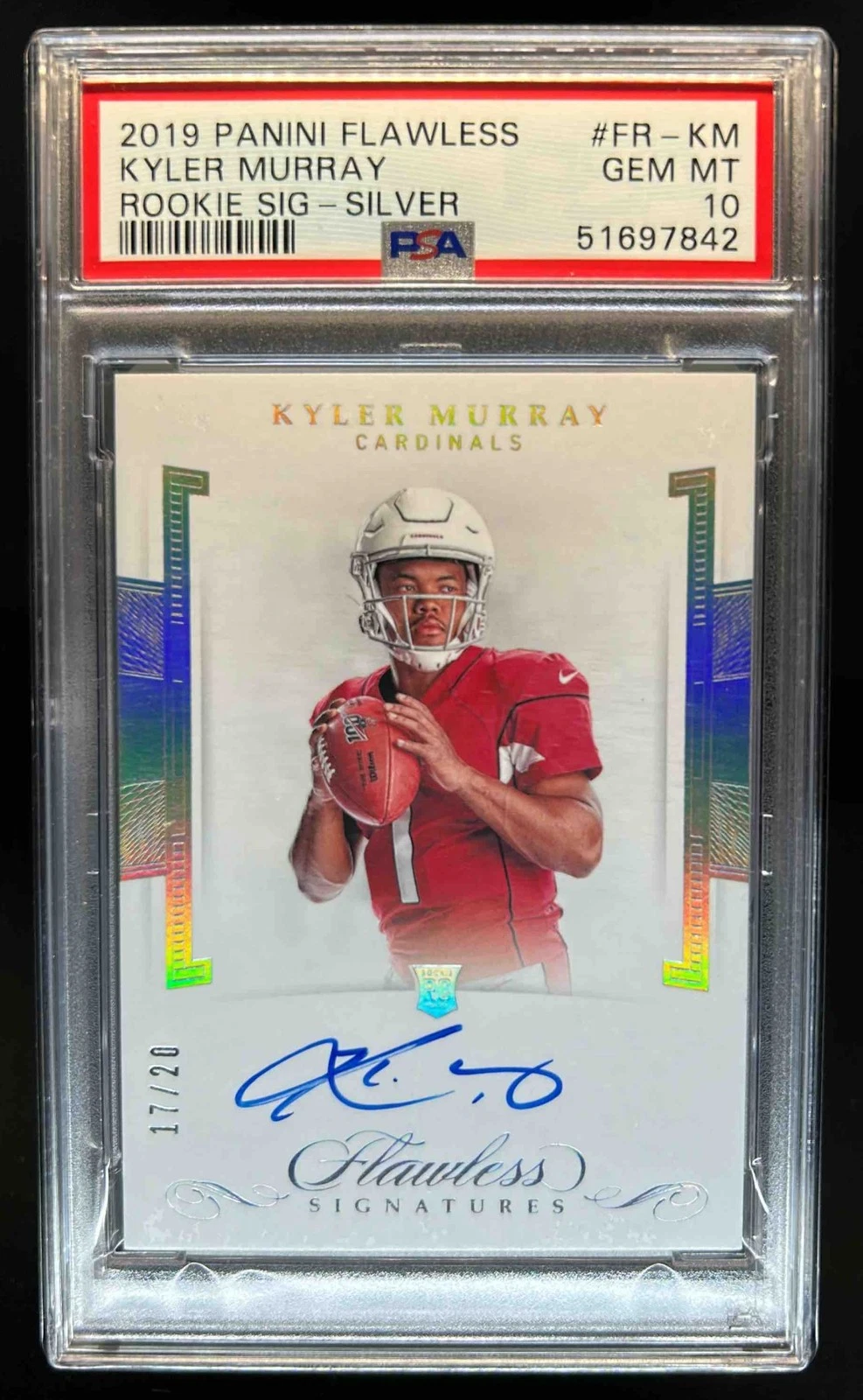 Kyler Murray Panini Flawless Rookie Signatures #FRKM Silver