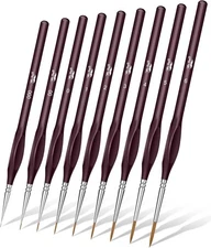 9 Pack Fine Tip Face Paint Brushes Kit Fine Detail Paint Brushes