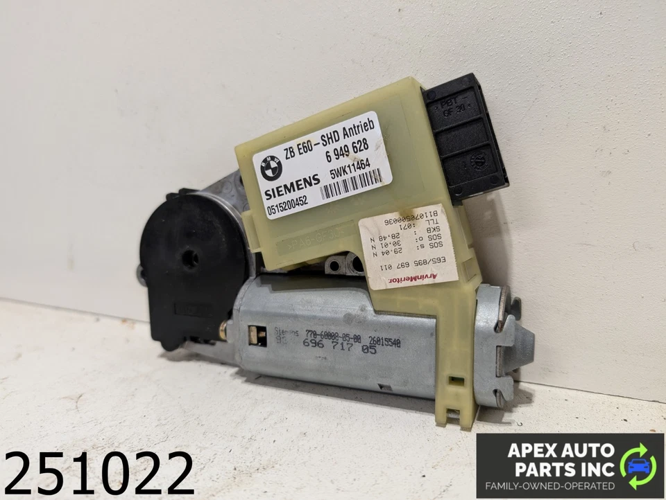 BMW 745i 2005 fabricante de equipos originales 4,4 L techo corredizo eléctrico motor eléctrico Foto 3 de 4