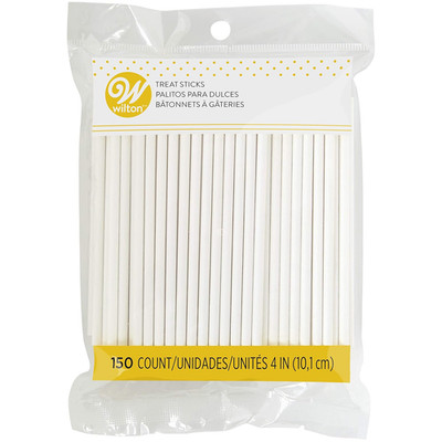 4-Inch White Lollipop Sticks, Cake Pop Sticks, 150-Count