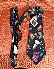 Rare Find Vintage Hand Sewn 100% Silk Friskies Cat Food Men's Necktie