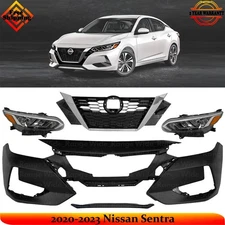 Front Bumper Cover Fascia & Grille Assembly For 2020-2023 Nissan Sentra