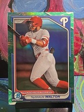 2024 Bowman Chrome Prospects #113 TayShaun Walton Green Lunar Glow Refractor