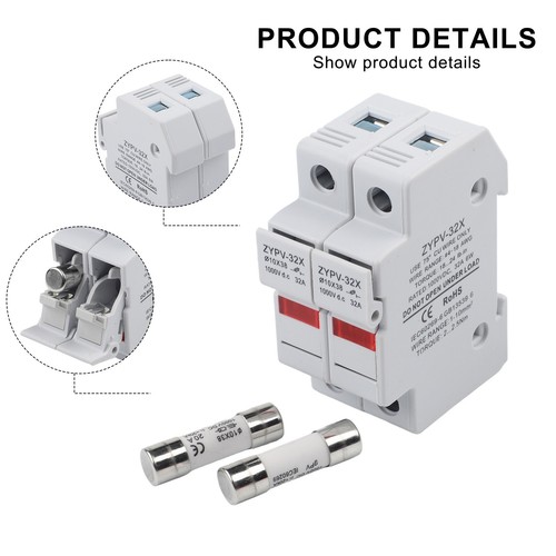 Innowacyjny design Dwubiegunowy uchwyt bezpiecznika o dużej zdolności wyłączania do PV-E - Zdjęcie 9 z 26