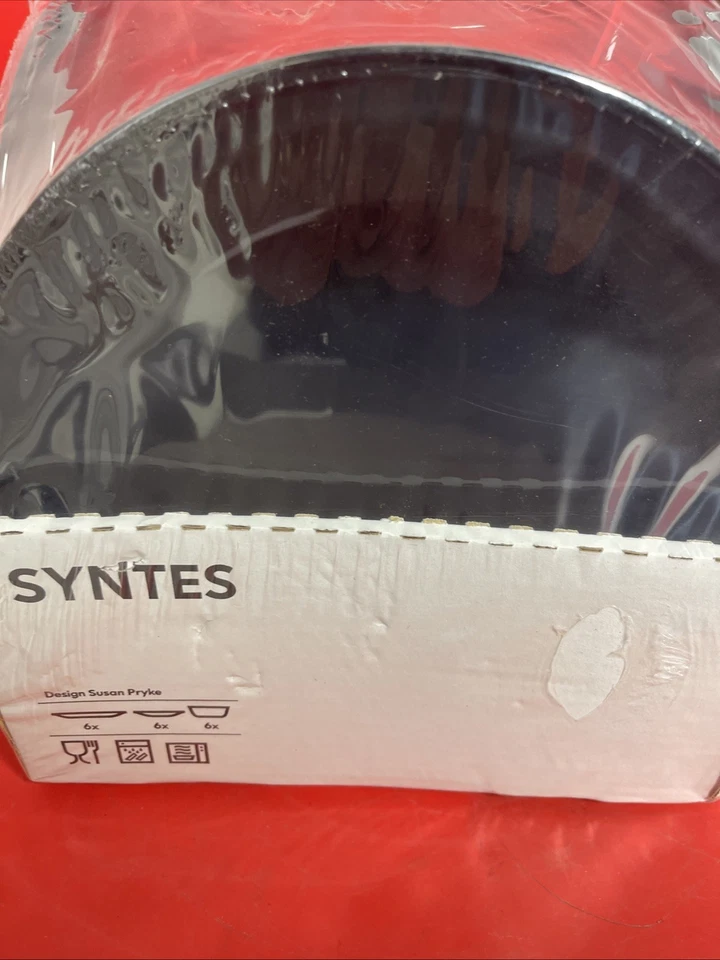 IKEA SYNTES 18-Piece Stoneware Dinnerware Set Black Susan Pryke Portugal Sealed - Image 4 of 4