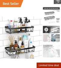 Stylish Shower Caddy - Self-Adhesive, Rust-Proof, 40 lbs Capacity Organizer