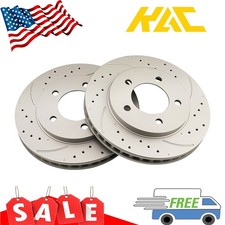 Pair Zinc Coated Brake Rotors Front For Lincoln Navigator 01 02 Ford Expedition