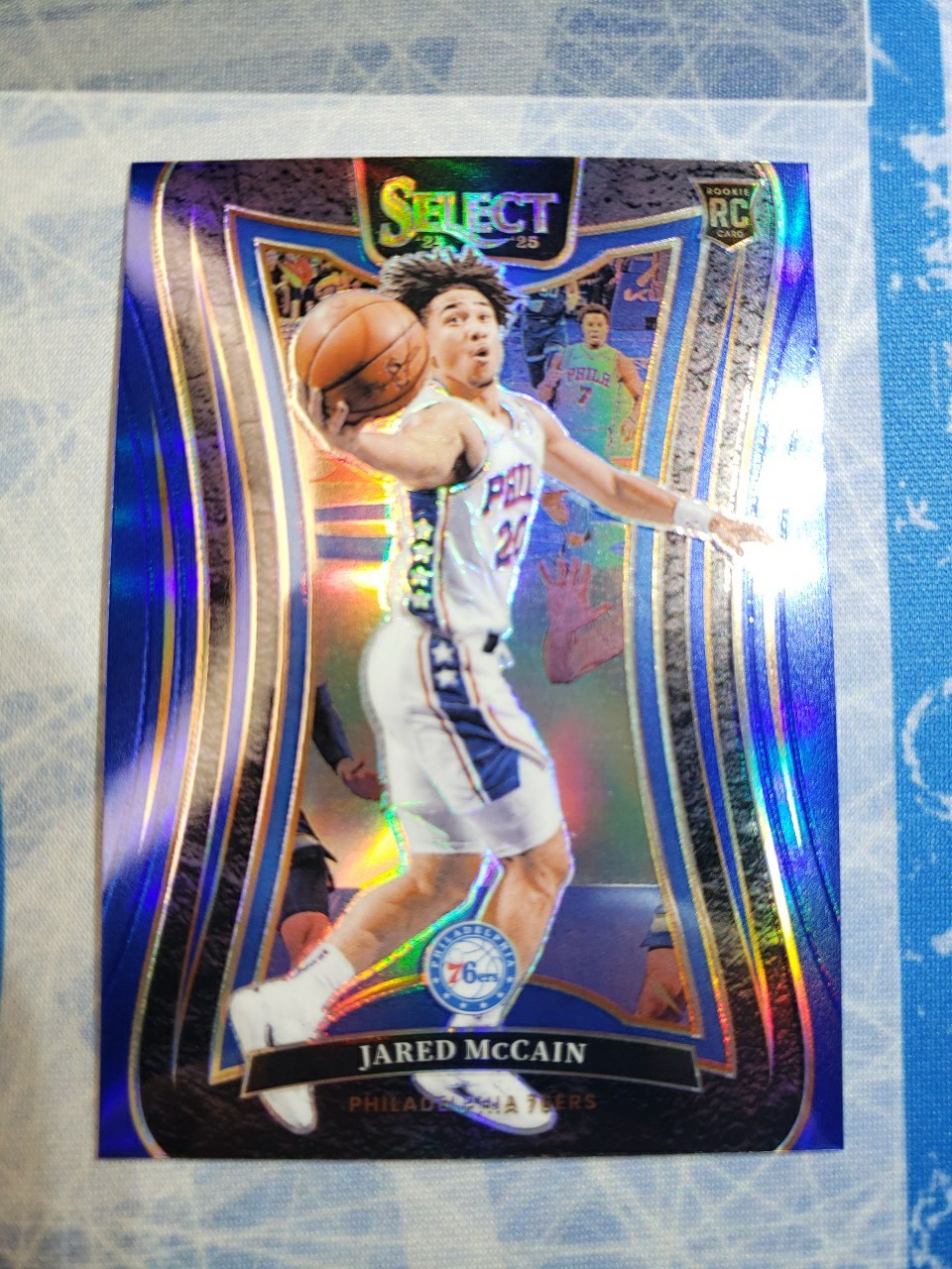 2024-25 Panini Select Jared McCain #393 Blue Prizm Mezzanine Level RC 76ers