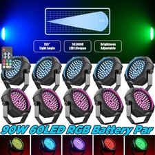 Rechargeable Par Light 90W RGB Battery Powered Wireless 60LED DJ Uplights Remote