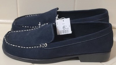 Basic Editions Blue Moccasins Women's Size 6.5 Width