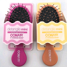 Conair Mini Detangling Hair Brush Set 2 Pack Travel Wet Dry