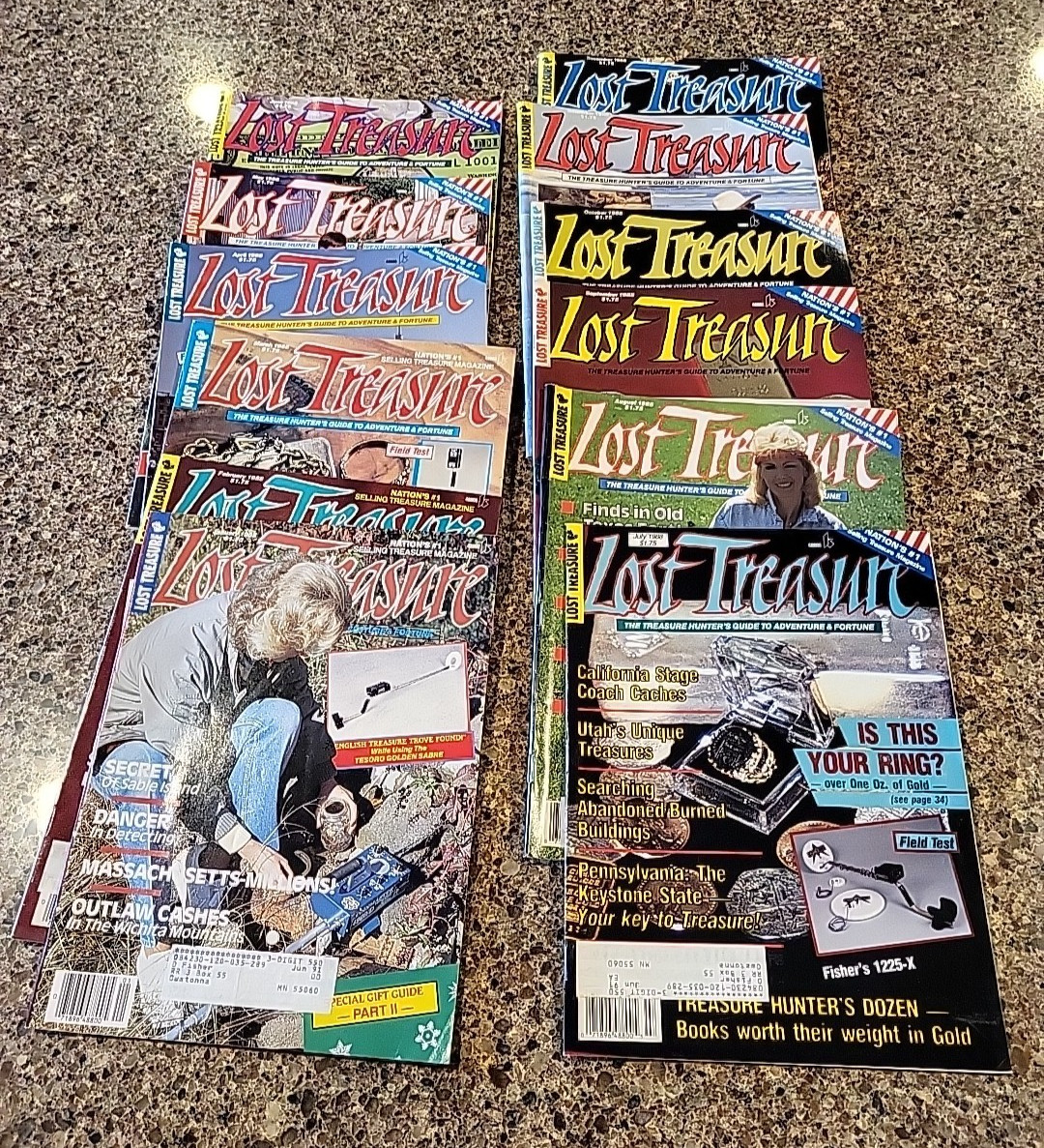 LOST TREASURE Magazine Lot of 12 Full Year 1988 Metal Detecting Vintage