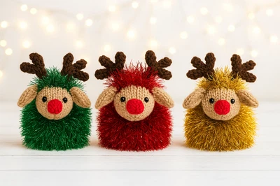 LLAMZ DESIGNS Knitting Pattern Reindeer Sheep Chocolate Orange Cover Christmas Food Cozy Easy