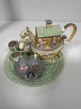 Vintage Precious Moments Noah's Ark Mini Tea Set 1996 Miniature Enesco