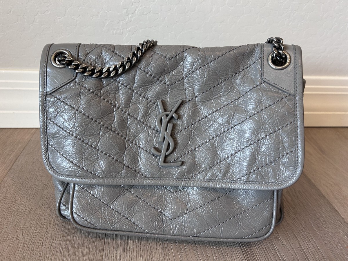 YSL Saint Laurent- Niki Medium Chain Flap Quilted Vintage Leather