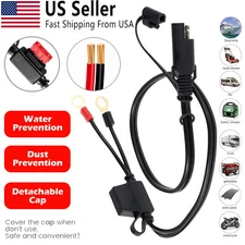 1/2Pcs Battery Terminal Ring Sae Connector Harness Charger Cable Extension Cord