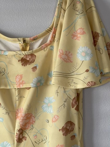 CUTE Vintage 70s FLORAL Mod MAXI DRESS Medium - Picture 5 of 7
