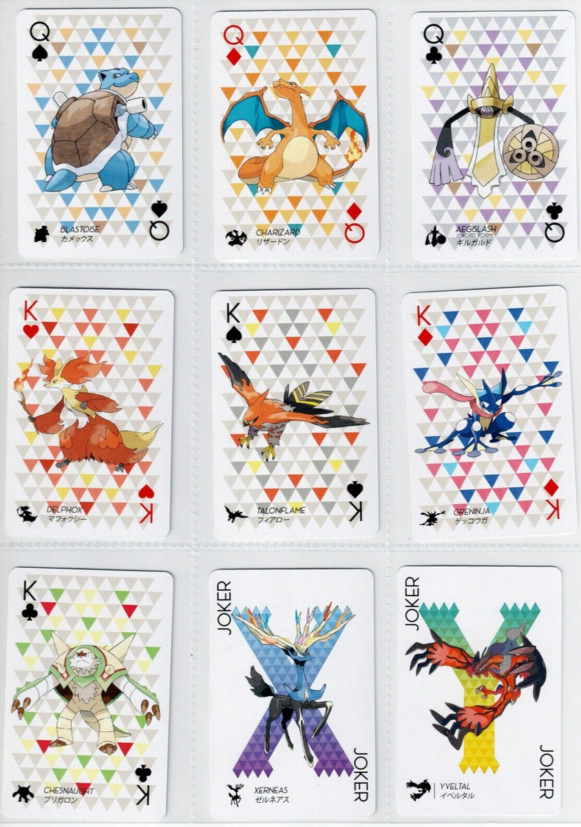 POKEMON POKER XY 2013 Playing Cards Set 54/54 Charizard Blastoise