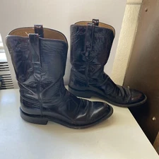 Black Cherry LUCCHESE Handmade Boots Sz 9.5 D L3505RR Black Maroon Red *4 REPAIR