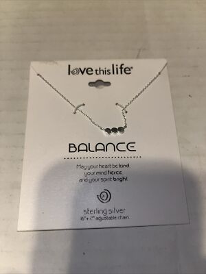 925 Sterling Silver Love This Life *Balance* Necklace