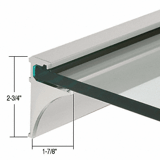 CRL SE3836BN Brushed Nickel 36" Aluminum Shelf Kit for 3/8" Glass - Picture 2 of 2