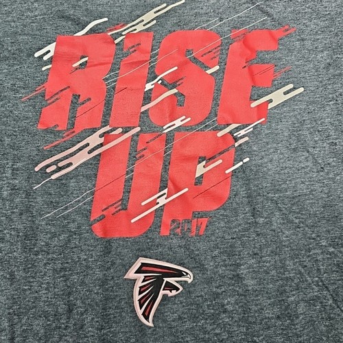 Atlanta Falcons T-Shirt Men XL Dark Grey Rise Up 2017 Front Print Graphic NFL - Picture 2 of 14
