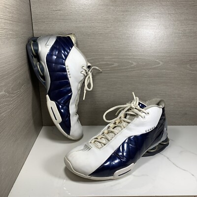 Size 10.5 - Nike Shox BB4 Olympic White Blue  - 830218-142 Rare HTF