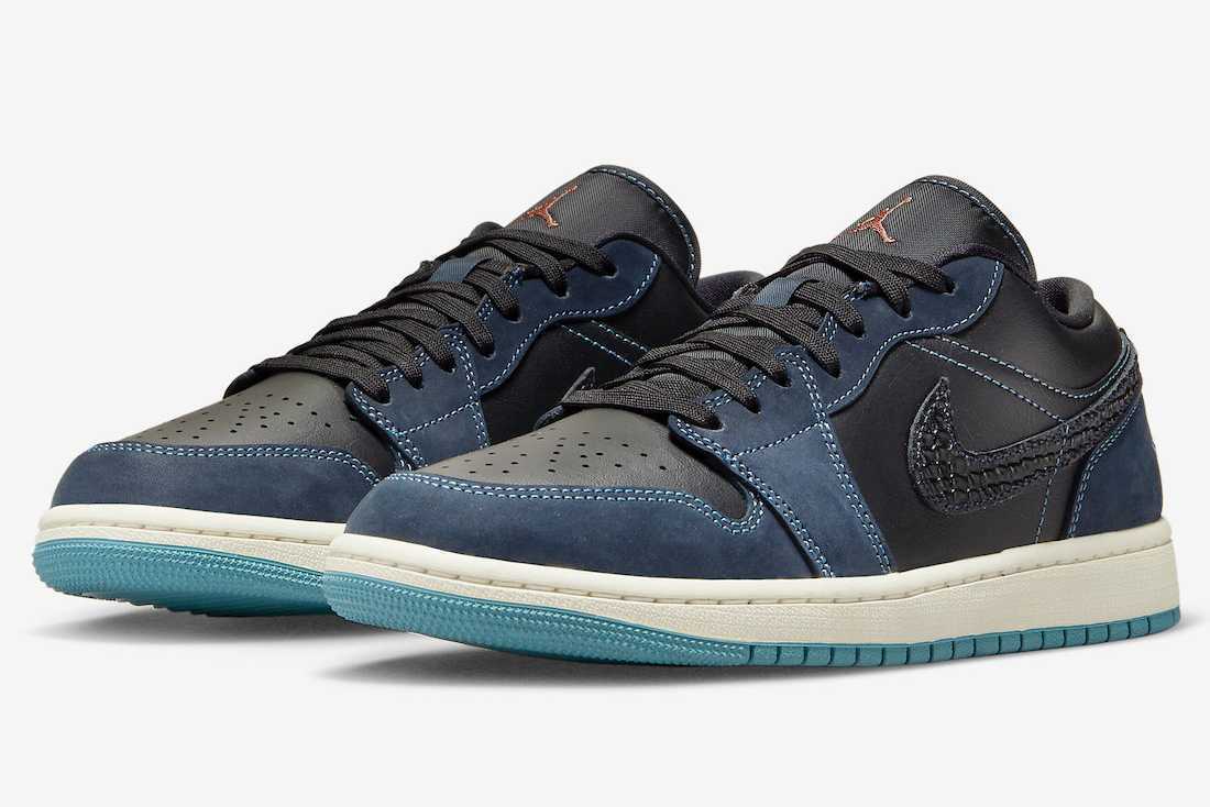 Nike WMNS Air Jordan 1 Low Navy Black Snakeskin FJ5478-010 Nike WMNS Air Jordan 1 Low Navy Black Snakeskin FJ5478-010