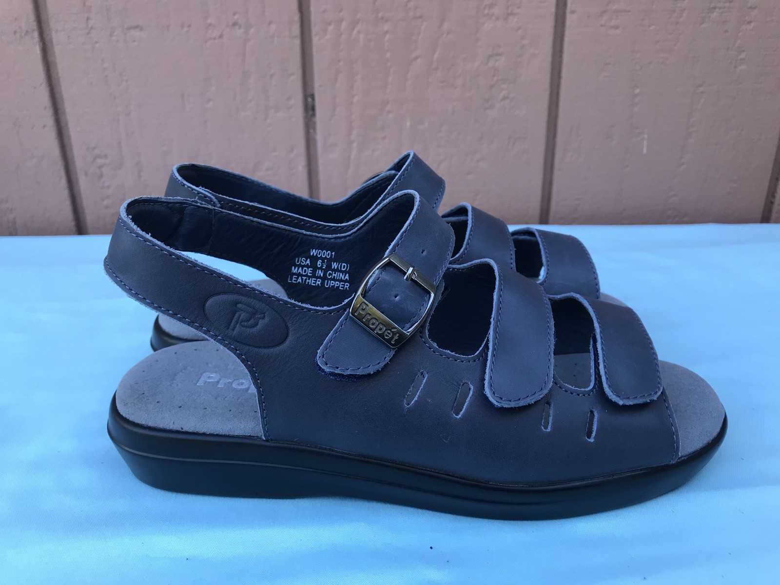 APL NUOVI PROPET sandali comodi da donna US 6 5 D in pelle grigia Breeze Slingback A9