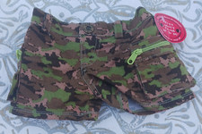 Build A Bear Workshop Camouflage Cargo Shorts Lime Green Zipper New 10"-24"