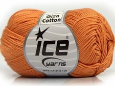 6-Skein Lot Giza Cotton Yarn fine 6x50g/125m Light Orange