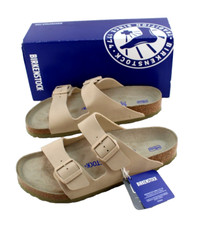 New BIRKENSTOCK Arizona BS Size 9 Regular Desert Sandcastle Leather Men Sandals