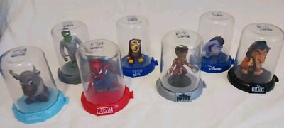 7pc Disney Marvel ZAG~DOMEZ 3'' Play Toy Figures~Eeyore SCAR Frozen Panther