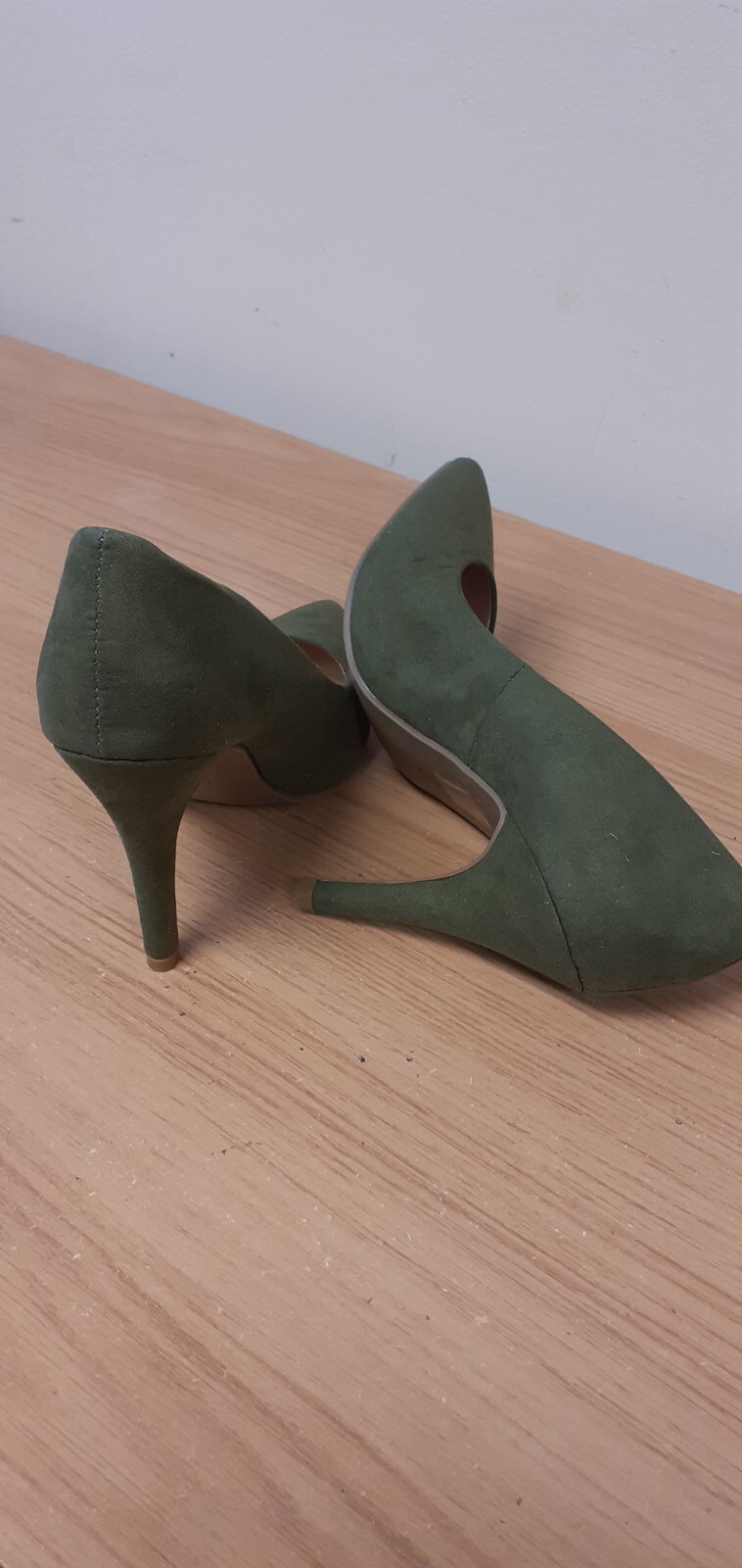 Bodyflirt Women's Khaki Green Faux Suede High Heels Court Shoe UK Size