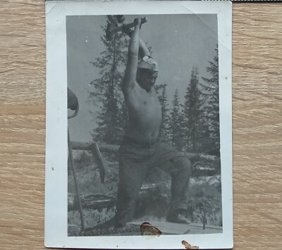 Soldier Hammerer Shirtless Man Armpits soviet Army Muscle Guy ussr Vtg Photo